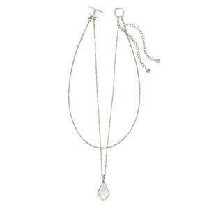 NWT Kendra Scott Faceted Alex Silver Convertible Necklace in Ivory Illusion